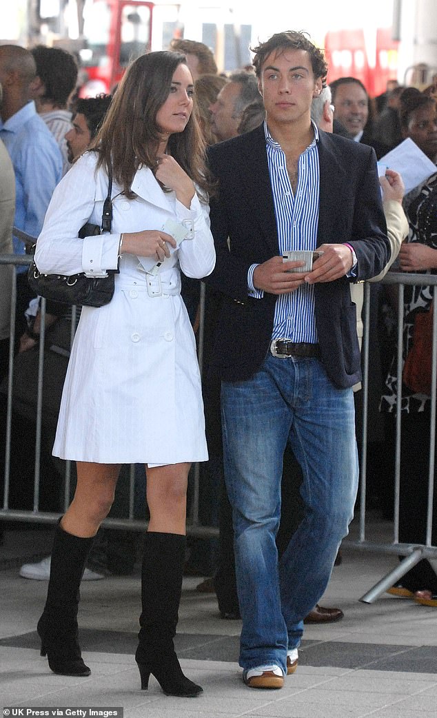 Pictured: The Princess of Wales and her younger brother James Middleton at the Diana memorial concert at Wembley in 2007