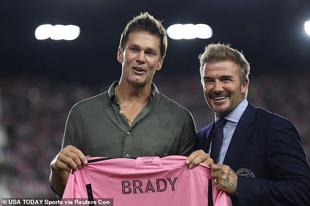 Beckham also presented Brady with his own Inter Miami jersey before the MLS match