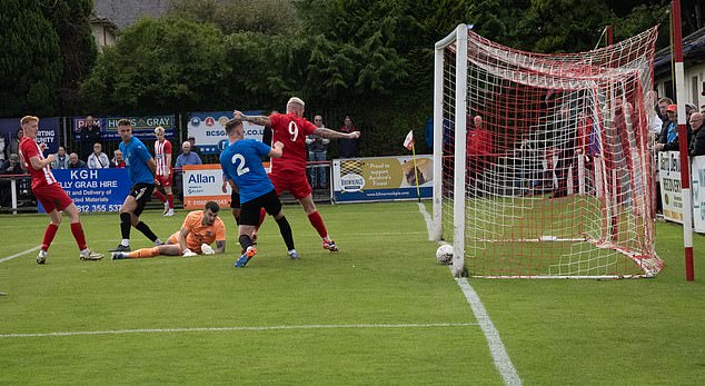 Ross Robertson gives Hurlford United a late consolation goal