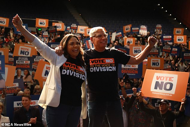 That $30 billion a year is spent on Indigenous programs in Mayo is 'a lie' and was repeated by Warren Mundine (above right) and then Tony Abbott during The Voice's 'No' vote campaign