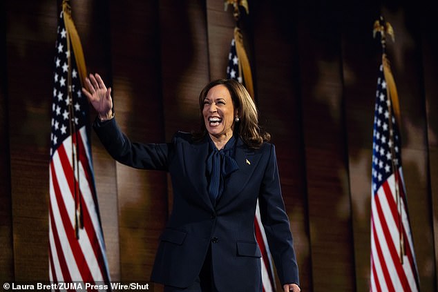 During her speech, Kamala Harris called Trump an 