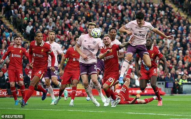 Christian Norgaard should have equalised for Brentford but headed wide of the target