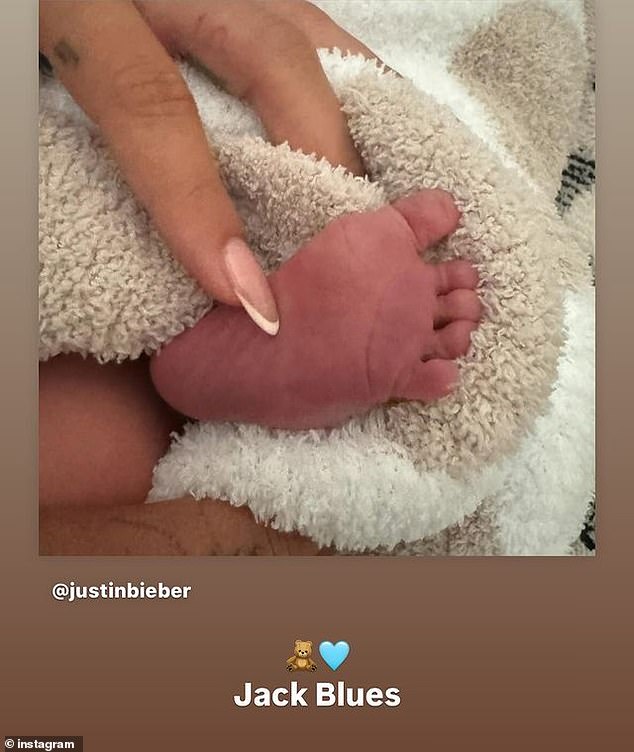 Justin and Hailey Bieber announced the arrival of their first child on Friday and revealed his name, Jack Blues. The couple followed the Bieber family tradition of 