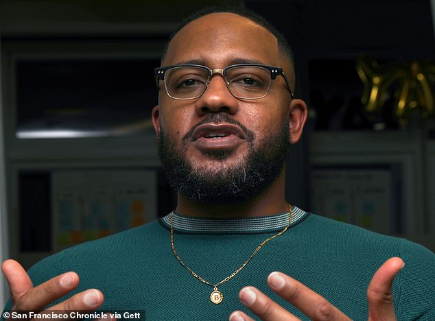 Brandon D. Anderson (pictured), 39, who founded a citizen app aimed at replacing law enforcement officers called Raheem AI, is being questioned about $250,000 in suspicious expenses he filed in 2021 alone, the New York Times reported.