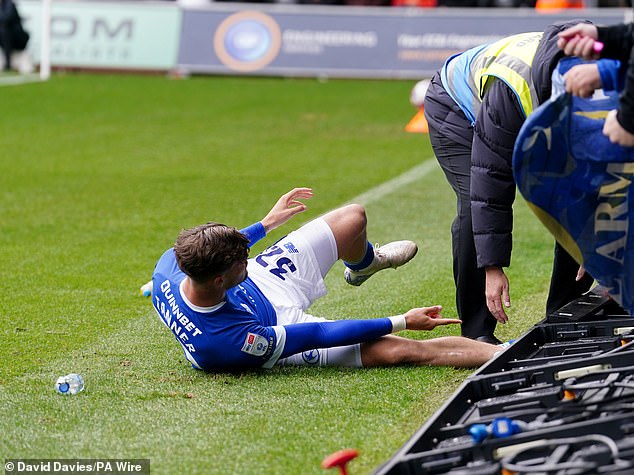 Tanner was injured by an advertising hoarding after Cardiff fans knocked it over while celebrating the win.