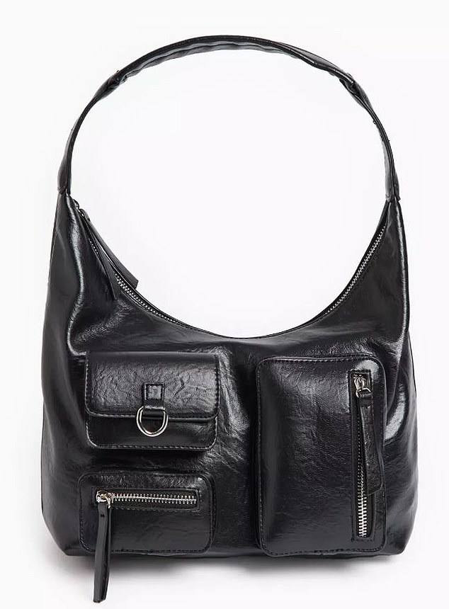 Faux leather shoulder bag, £19, tuclothing. sainsburys.co.uk