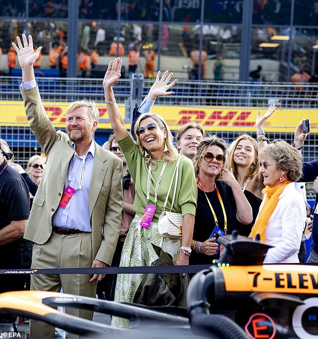 The Dutch Royal Family were seen today waving excitedly to the crowd at the Grand Prix in Zandvoort