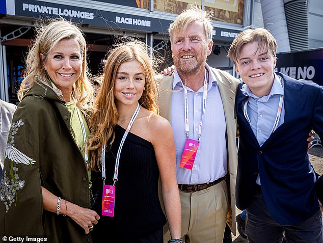 Queen Máxima of the Netherlands, Princess Alexia of the Netherlands, King Willem-Alexander of the Netherlands and Count Claus of the Netherlands attended the Formula 1 Grand Prix of the Netherlands