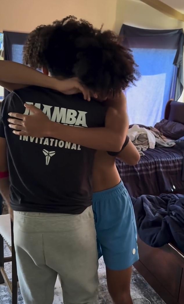 Isaiah and his brother Carter shared a heartwarming hug after being reunited at home