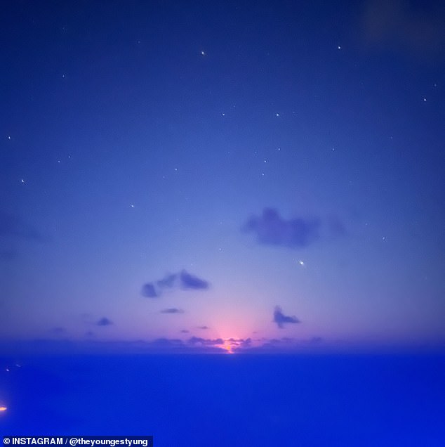 She also shared a photo of a beautiful blue sunset