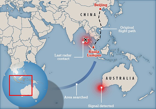 The plane lost contact after it deviated from its route from Kuala Lumpur to Beijing for unknown reasons in March 2014