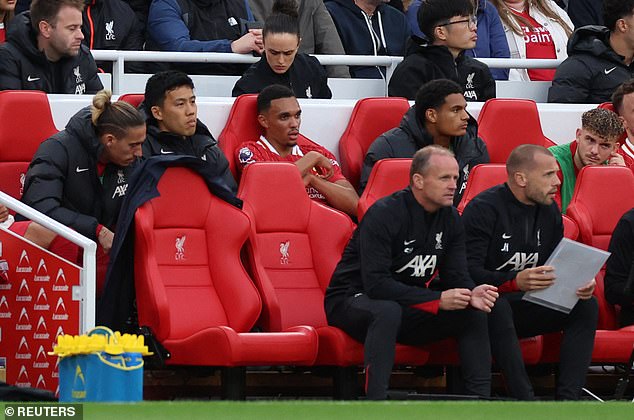 Alexander-Arnold was frustrated after being substituted against Brentford