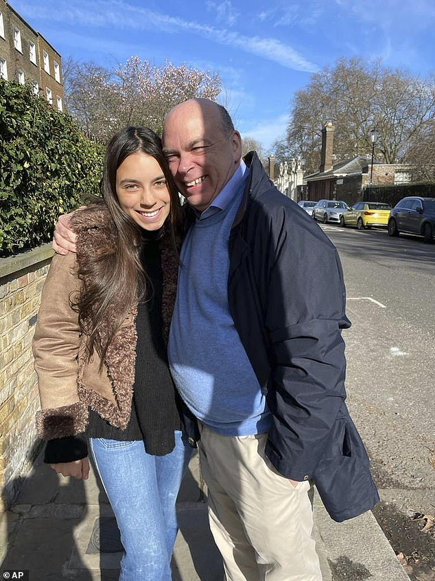 Hannah Lynch pictured with her father Mike, who had just been acquitted of fraud in the US and was celebrating aboard the Bayesian yacht when they both died