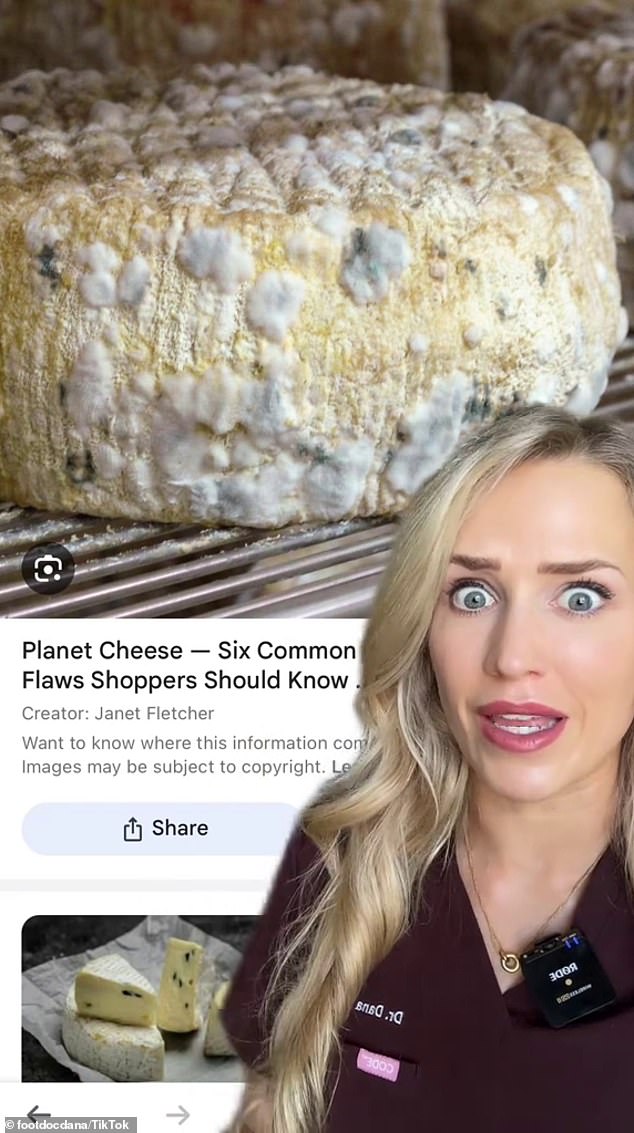 Dr. Brems said that mold growing on softer cheeses poses a greater risk of nausea or vomiting, and that any soft cheese with visible mold should be thrown away and not eaten.