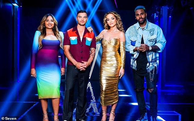 Outgoing Voice Australia coaches Rita Ora, Jessica Mauboy and Jason Derulo will not be reprising their roles on the popular show (all pictured)