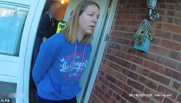 Bodycam footage released by Cheshire Police shows Letby's arrest