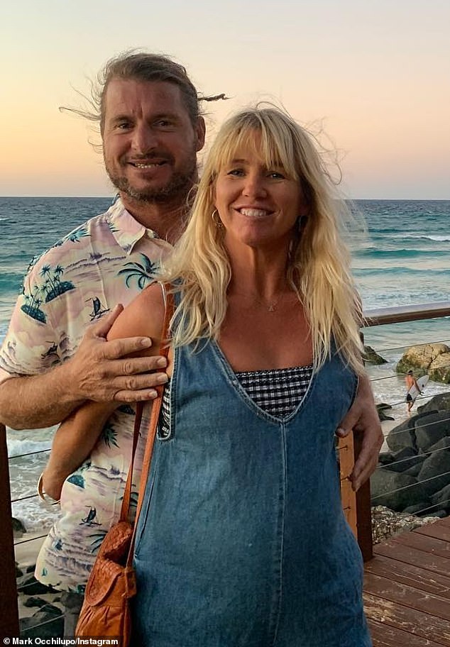 Jackie looked unrecognisable in the throwback image she shared on Instagram, which showed her as a teenager next to 58-year-old surfer Occy. Pictured with partner Jesse Crawford