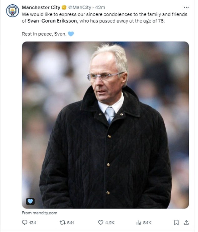 1724676766 162 England lead tributes to former Three Lions boss Sven Goran Eriksson