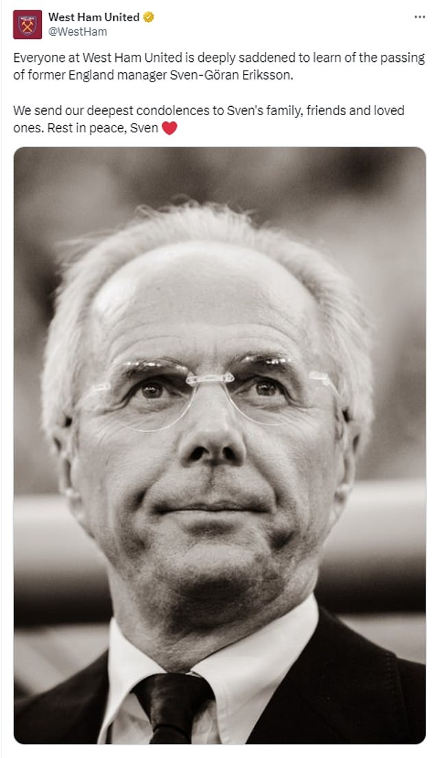 1724676794 919 England lead tributes to former Three Lions boss Sven Goran Eriksson