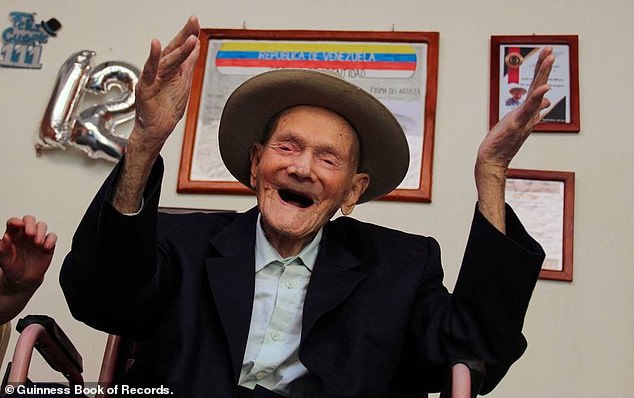 Venezuelan Juan Vicente Perez Mora died two months before his 115th birthday. During his life, he said he drank a glass of aguardiente, a sugar cane liqueur, every day