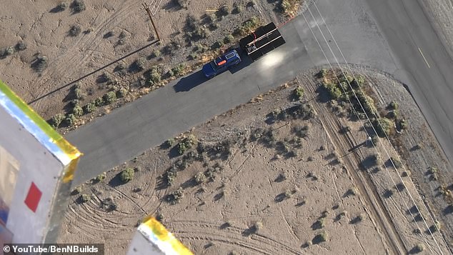 Eventually they were able to reflect a powerful beam of sunlight directly onto the solar panels on the ground