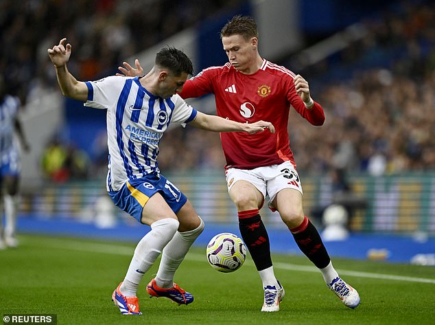 McTominay came off the bench in United's 2-1 defeat to Brighton