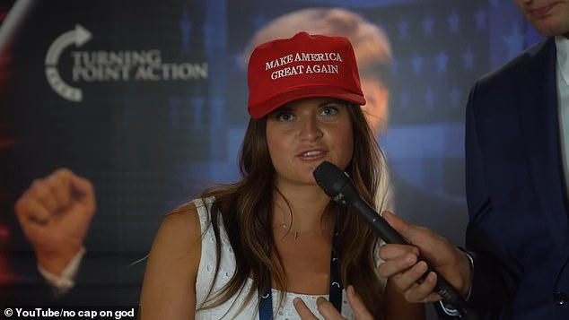 McGuin also interviewed a woman wearing a Make America Great Again hat and asked her if she would ever 