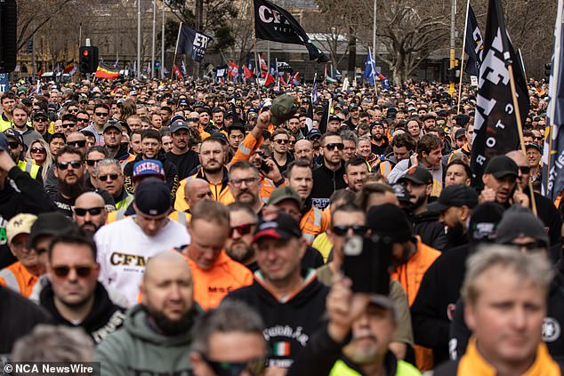 Melbourne's streets were filled with protesters on Tuesday