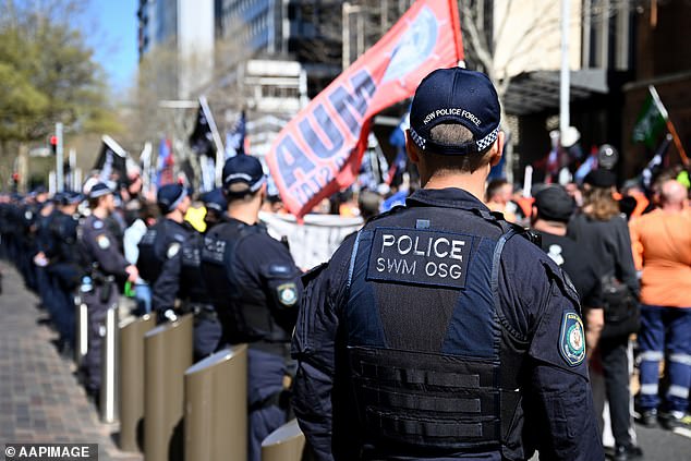 Police kept a close eye on protesters as protests broke out in Sydney