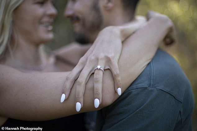 In one adorable photo, the happy couple were seen gazing lovingly into each other's eyes, while in another photo, Shayna showed off her dazzling diamond engagement ring.