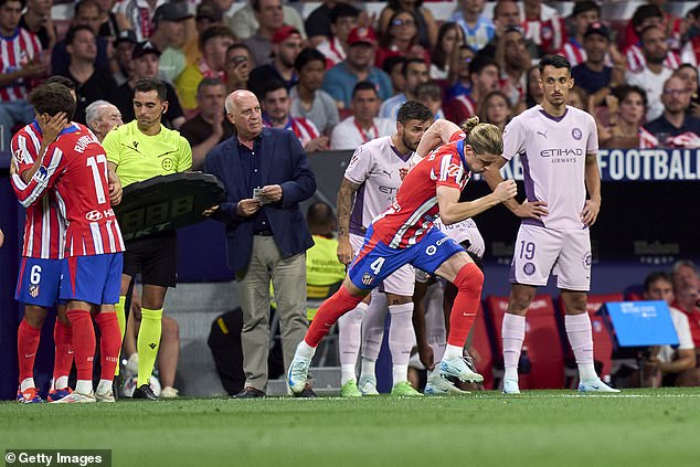 Atletico Madrid manager Diego Simeone highlighted Gallagher's energy after his debut