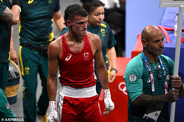 The Australian boxer suffered heartbreak during the Paris Olympics