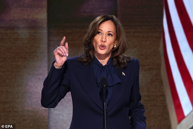 The Kamala HQ team posted the video on X and asked, “Are you scared, Donald Trump?” (Kamala Harris delivers her keynote speech on the final night of the Democratic National Convention on August 22)