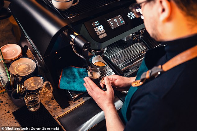 Tests on more than 200 coffees purchased from popular chains such as Starbucks and Costa Coffee found that Americanos had the highest caffeine levels - averaging around 140mg per drink (stock image)