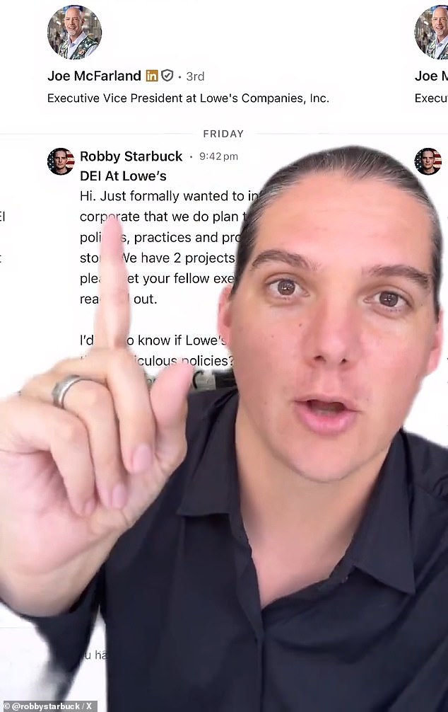 Anti-DEI campaigner Robby Starbuck claims another scalp with Lowe's pushback on Pride parades