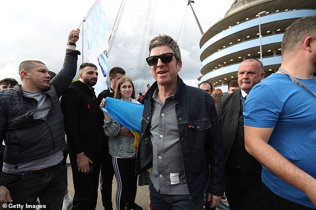 Liam and Noel, pictured, are avid Man City fans and are regularly photographed at the Etihad Stadium.