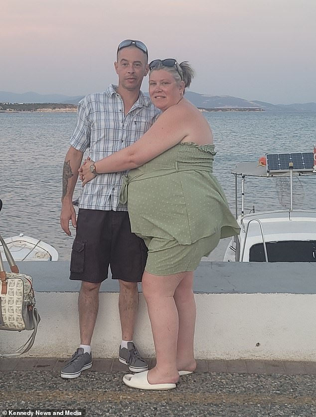 Stuart and Zoe Doyle are photographed on holiday together, while Zoe is unknowingly seven months pregnant