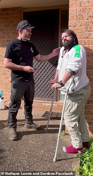 Since being diagnosed with FND, John G (above with gardener Nathan Stafford) has barely been able to walk and his standard of living has declined