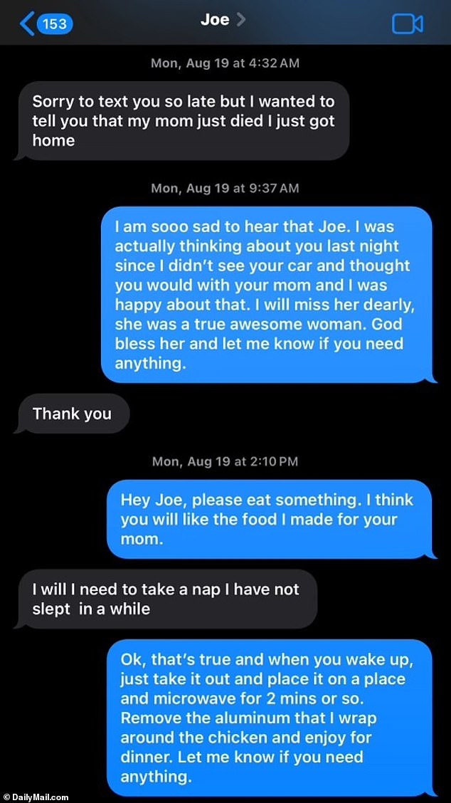 Text messages between Randi and DeLucia a week earlier show Randi trying to comfort the killer before the tragic incident.