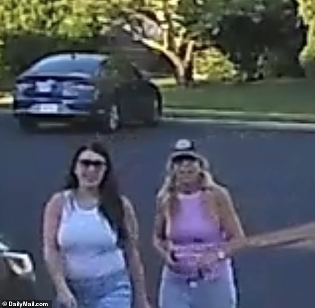 Ring Camera footage from Randi's home on August 20 shows Tina (right) with daughter Victoria nearby, the day after family matriarch Theresa died