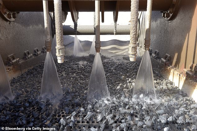 Cyanide is used to dissolve and extract gold from low-grade ore (pictured: ore being processed at the Thunderbox mine)