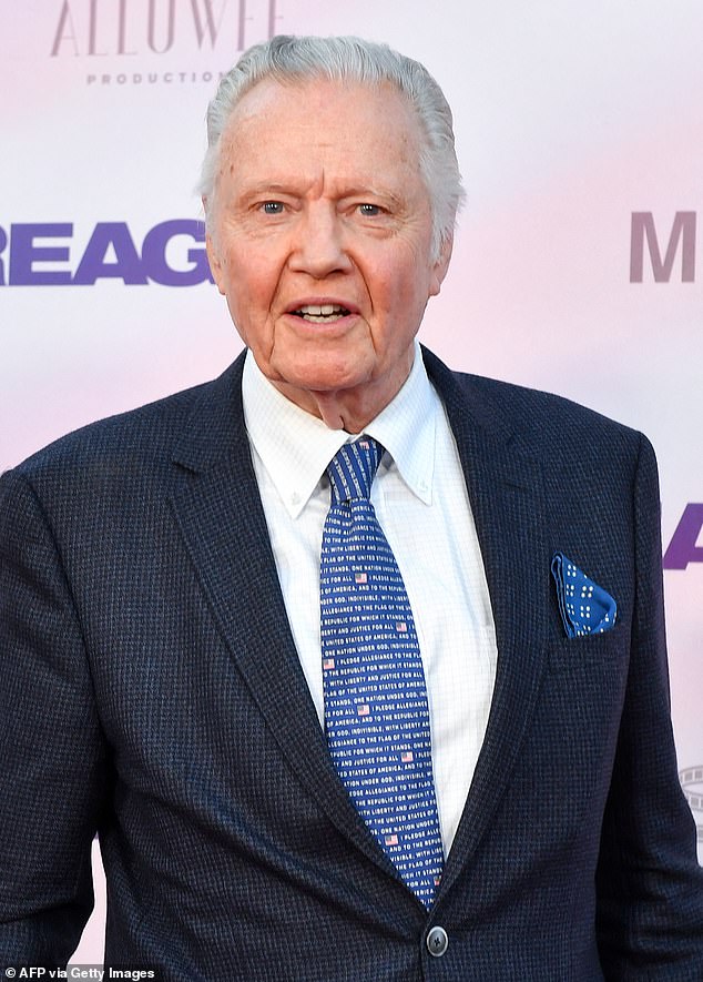 The news follows a recent plea from Angelina Jolie's estranged father Jon Voight (pictured in August), who urged her ex Brad Pitt to resolve their eight-year divorce battle for the sake of their children.