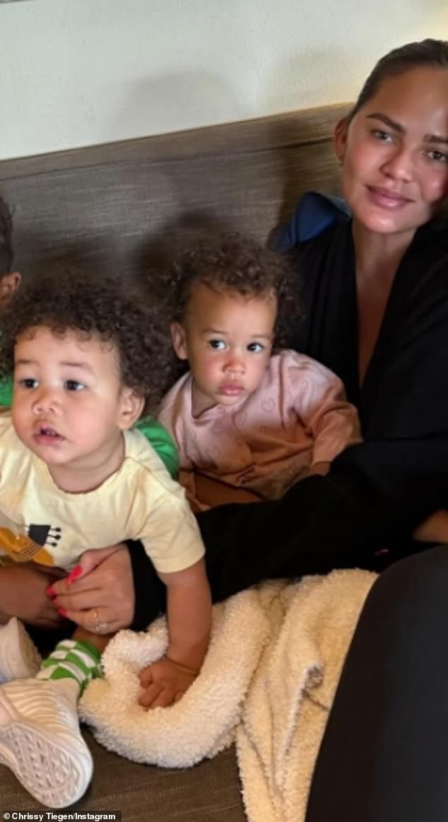 Once again, the 45-year-old EGOT champion enlisted tattoo artist Winterstone to permanently ink his 19-month-old daughter Esti and 14-month-old son Wren's names in cursive handwriting, similar to a heart rate monitor, on his arm, preceded by his wife Chrissy Teigen (pictured June 29).