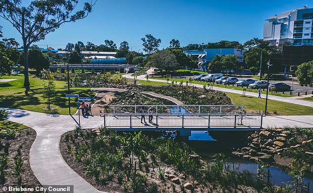 The baby was enjoying a picnic with his family at Hanlon Park in Coorparoo in Brisbane's south (pictured) when an unknown man approached the group