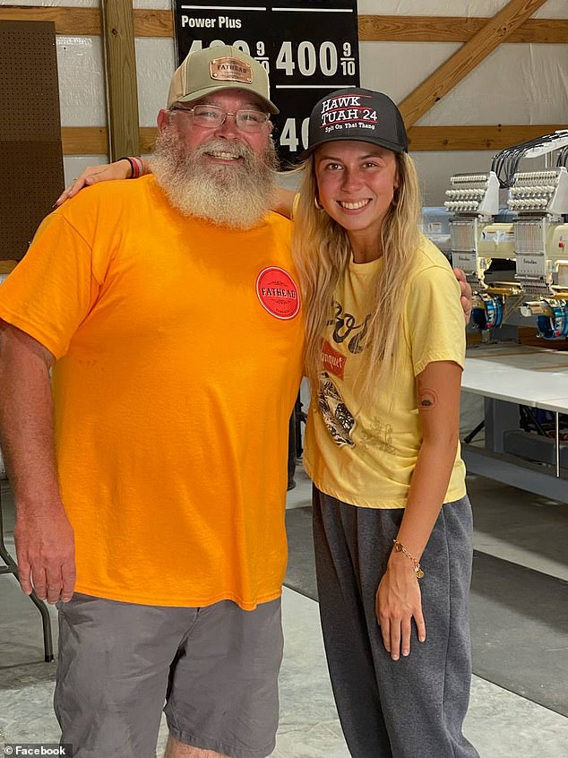 Welch sells two different types of hats with the text written on them, one with a leather patch and one with an embroidered