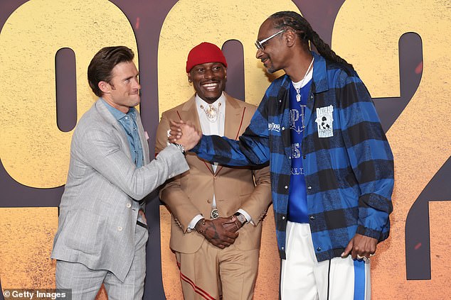 He shook hands with Eastwood and Tyrese before posing for a photo with the handsome co-stars