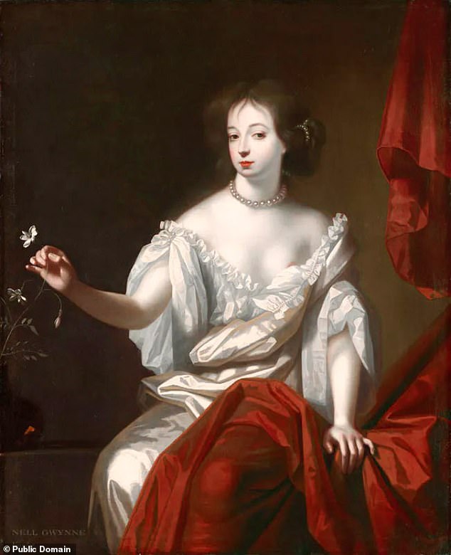 Actress Nell Gwynn, who had worked her way up from selling oranges on Drury Lane