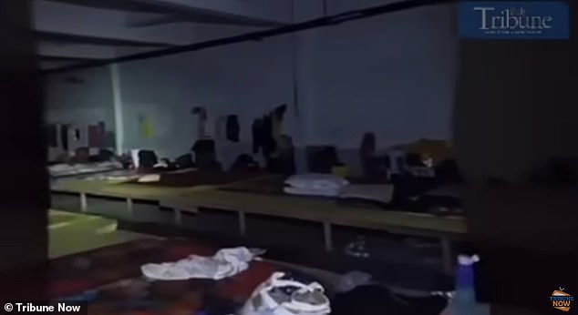 Spooky footage shows a room still full of personal belongings in the underground bunker