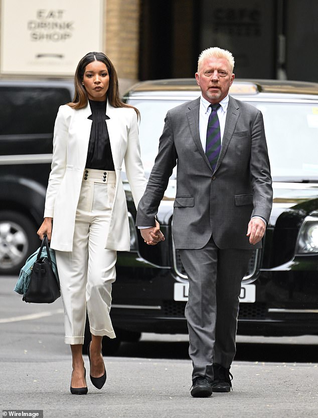 The former sportsman is said to have proposed to Lilian in Milan Cathedral in 2021 before going to prison (the couple pictured at Southwark Crown Court, 2022)