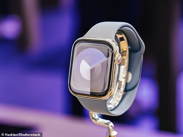 Pictured is the Apple Watch Series 9 which was only released in September last year, along with the iPhone 15